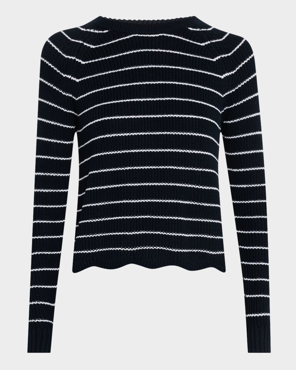 Striped Crewneck Shaker Stitch Sweat